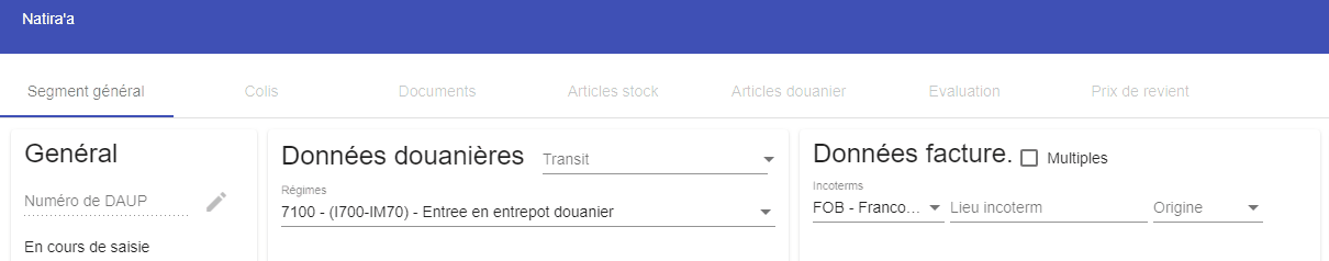Naviguer entre les différents onglets
